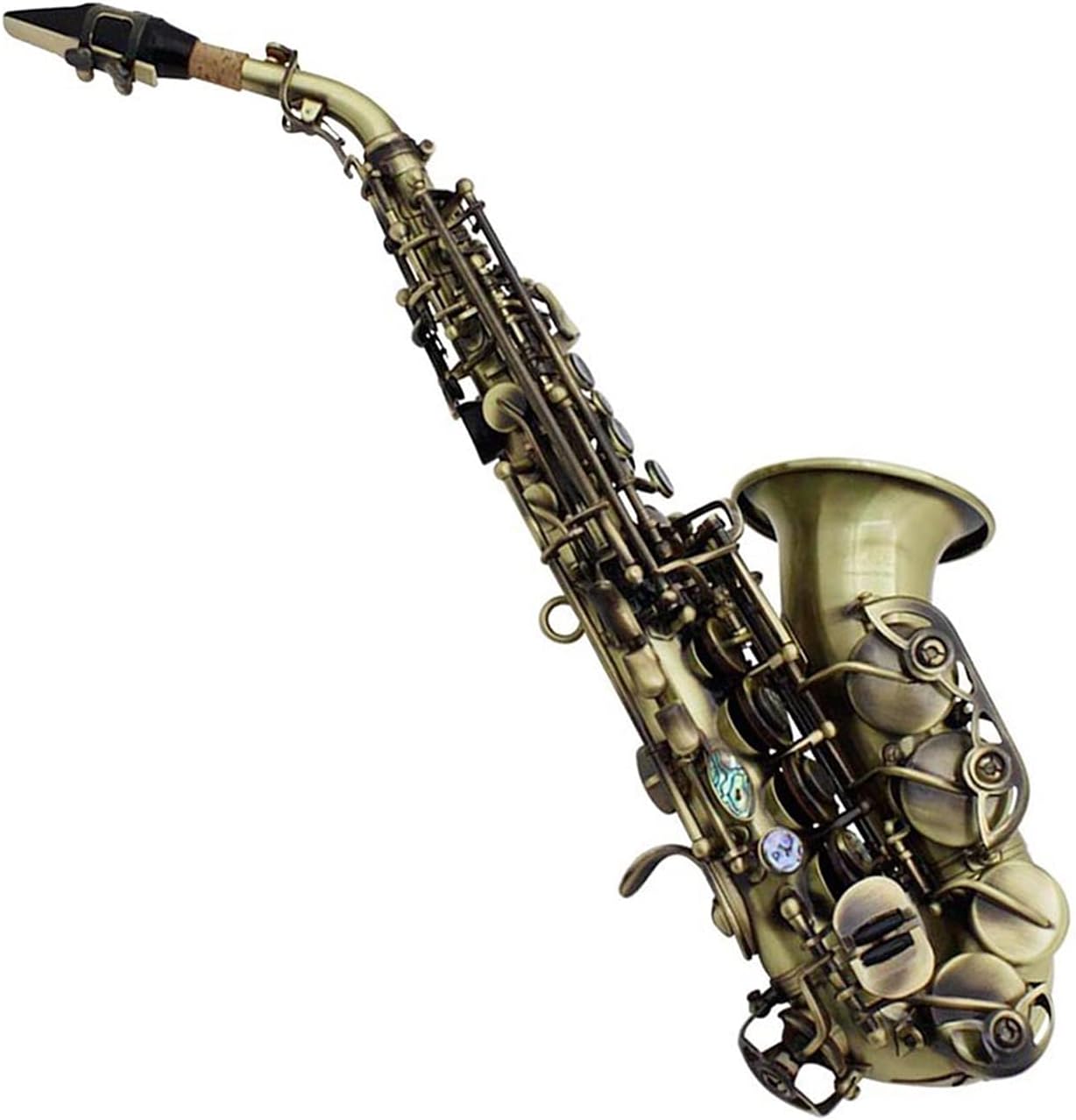 Vintage Style Bb Soprano Saxophone Sax Brass Material with Case Gloves Cleaning Cloth Brush Sax Strap Mouthp Student Saxophone