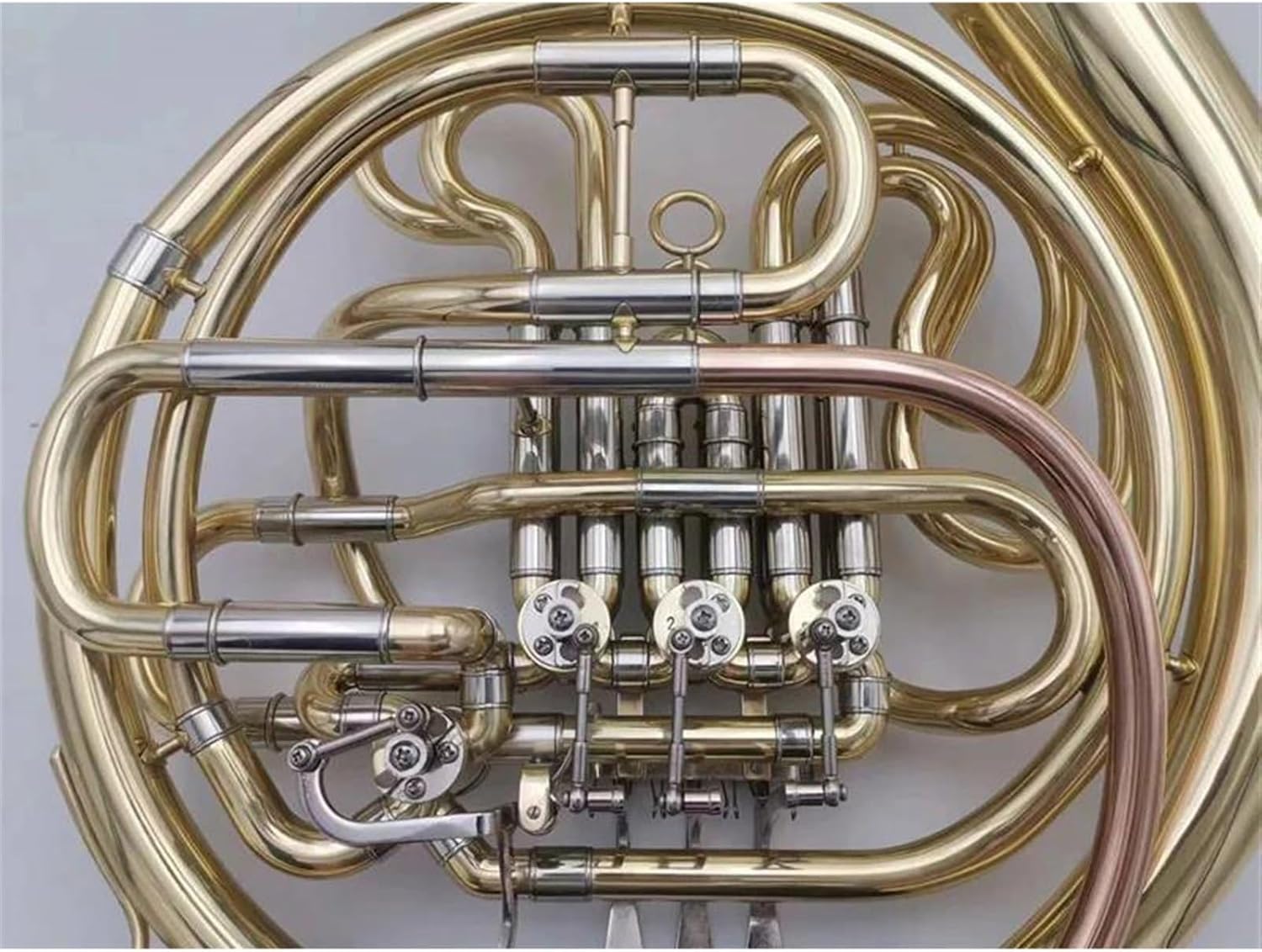 Brass French Horn French Horn Double 4 Keys F/Bb Brass Musical Instrument With Case