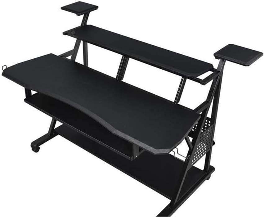Acme Furniture Metal and Wooden Music Desk with Wheels, Black