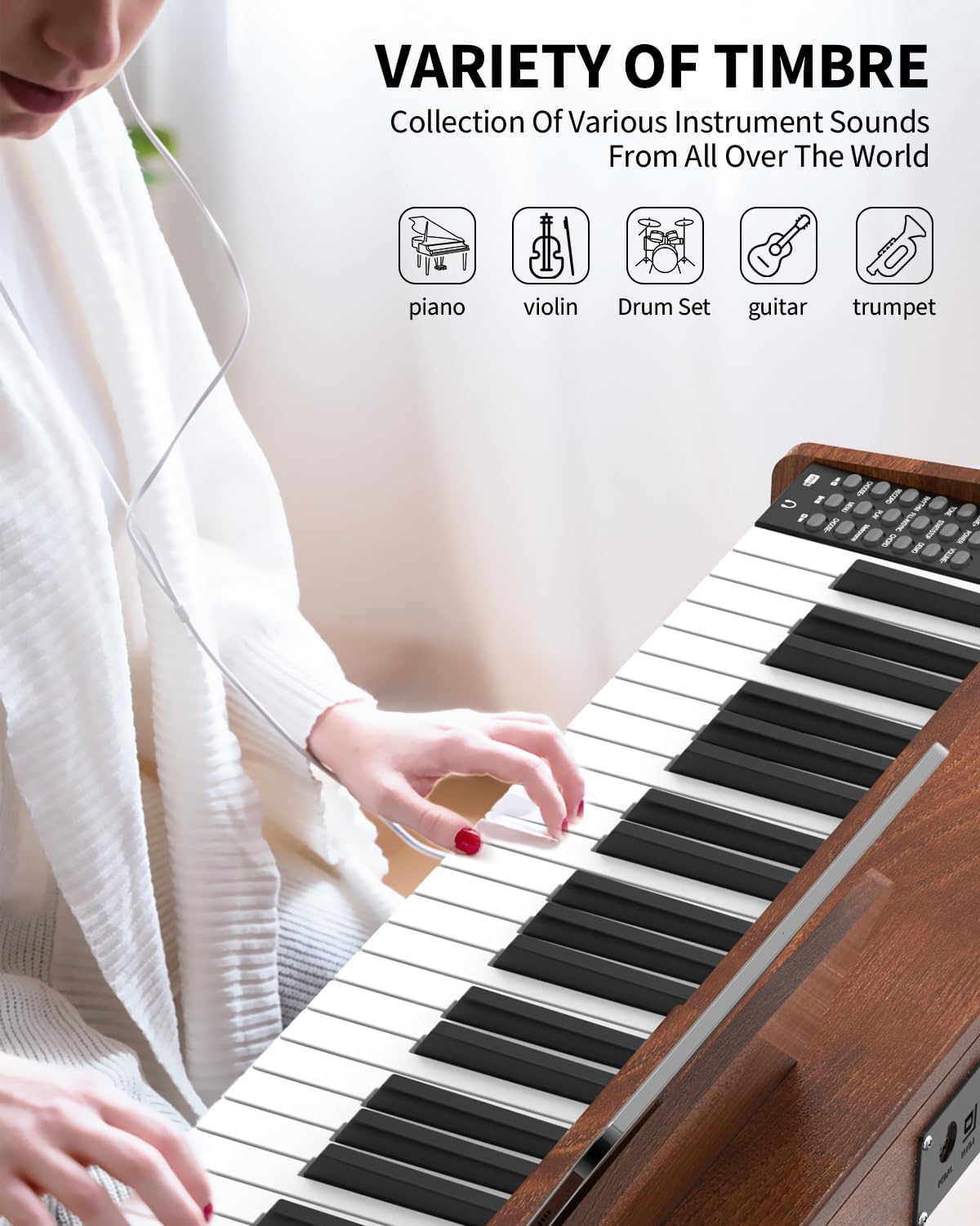 88 Key Digital Piano Keyboard,88 Key Full Size Weighted Hammer Action Electric Keyboard Piano with 200 Rhythms,200 Tones, Piano Keyboard with Stand, TriplePedal,Headphone, Carrying Bag
