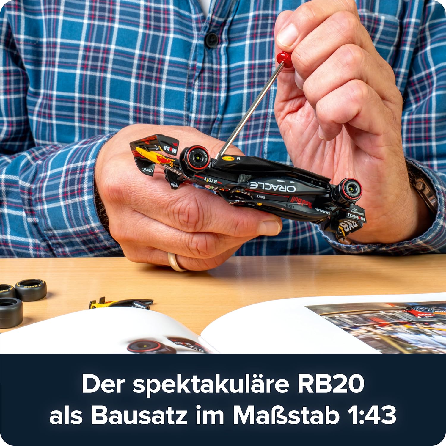 FRANZIS 67245 Oracle Red Bull Racing Advent Calendar 2025 Model Kit 1:43 Scale Includes Sound Module and 52 Page Accompaniment Book