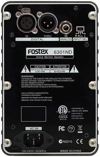 Fostex 6301ND Powered Active Monitor (Single), Digital IEC 60958 AES/EBU