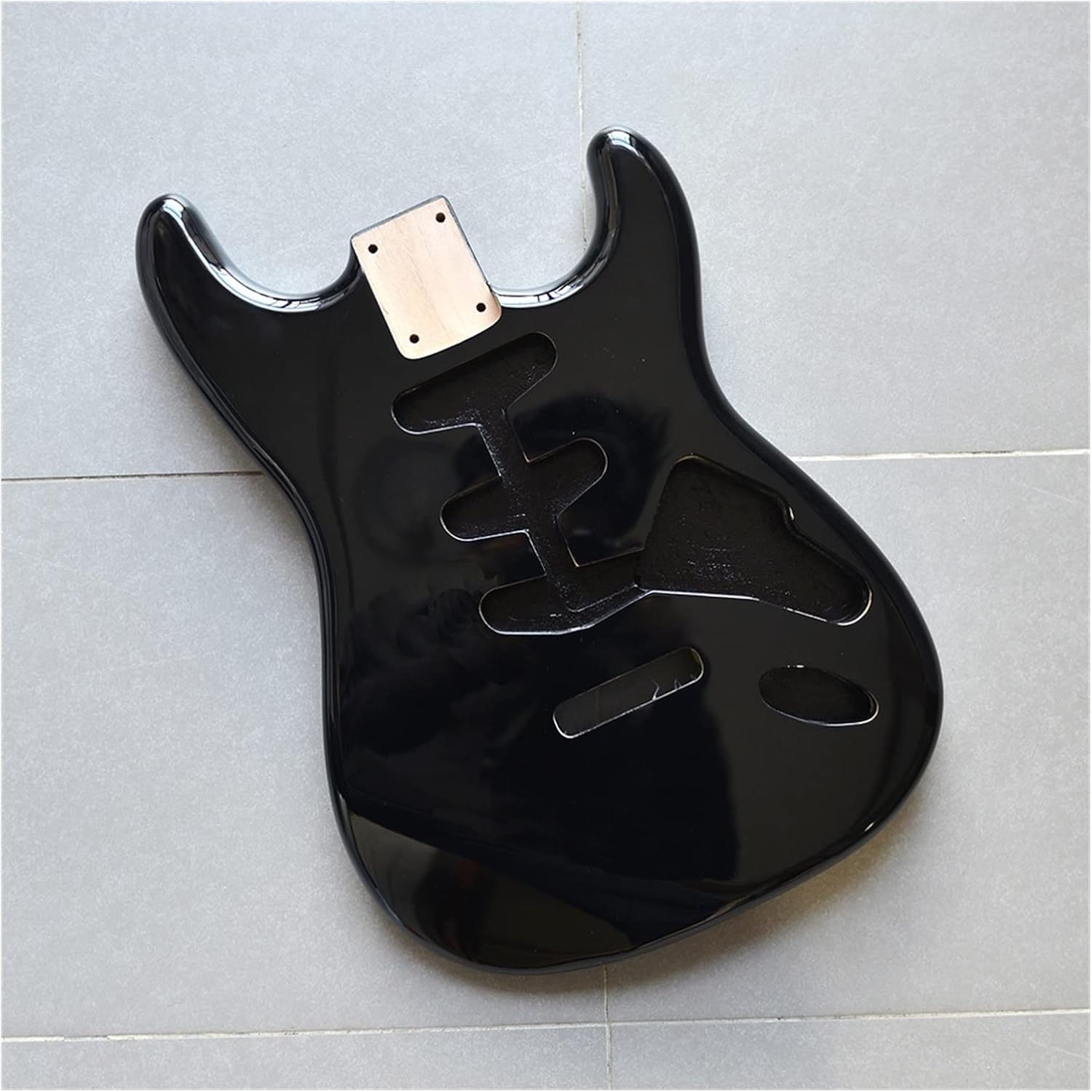FLFL Alder Wood SSS Pickup Guitar Body in Black Color Unfinished Guitar Kit