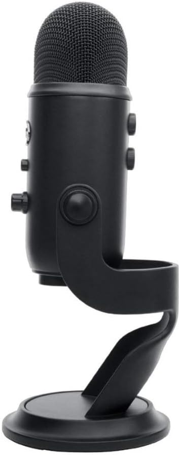 Blue Yeti USB Microphone (Blackout) Bundle with Focus Pro Audio Headphones and Pop Filter (3 Items)