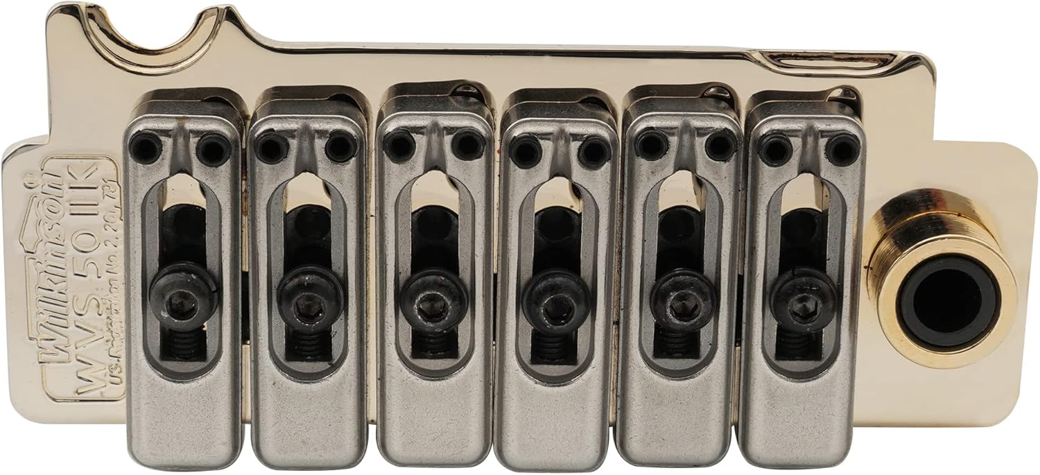 Wilkinson WVS50IIK 52.5mm 2-Point Tremolo Bridge with Steel Saddles Steel Block for USA/Mexico/Japan/Korea Strat Style Electric Guitar, Gold