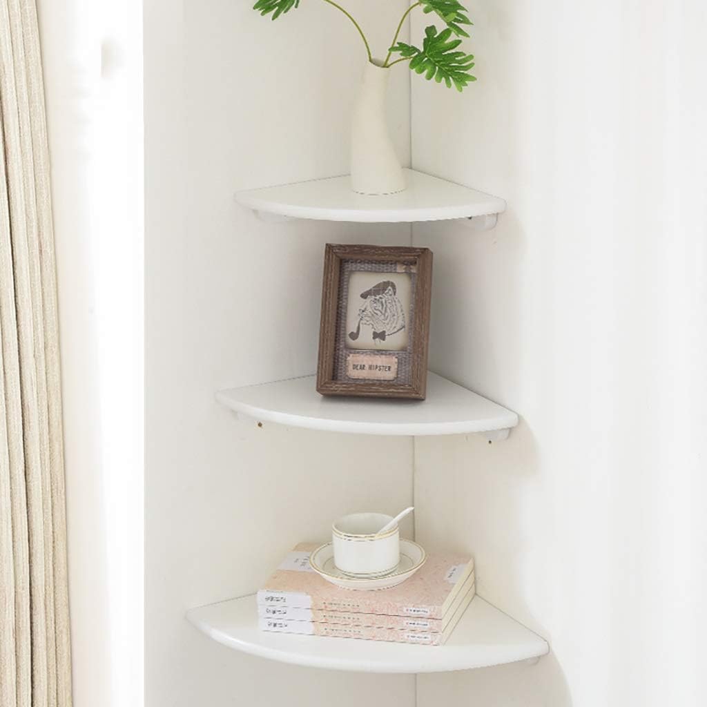 Floating Shelves Corner Shelf 3-Tier Wall Mount Floating Shelves, Rustic Wood Storage Shelves for Bedroom, Living Room, Kitchen, Office, Display Shelf, Home Décor Storage Display (C)