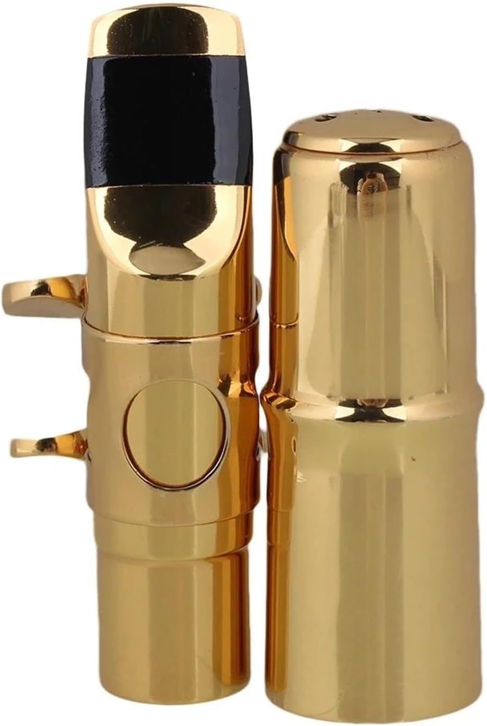 1pcs 7# B-flat Saxophone Saxophone Metal Mouthpiece Ligature Set Woodwind Instruments Parts Gold/silver Plated saxophone accessories kit(Gold)