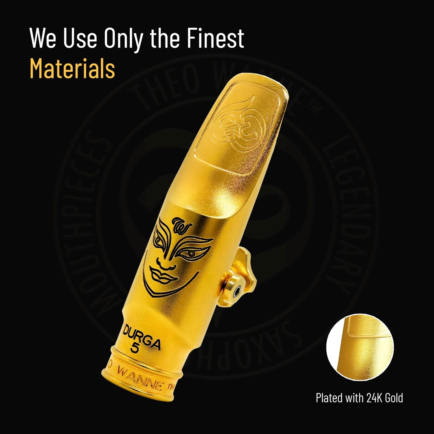 Theo Wanne Durga 5 Alto Saxophone Mouthpiece - Long Step Baffle & Large Chamber - Sensual Tone - Great for Jazz, R&B, and Rock & Roll - Includes Reed Replacer Cap