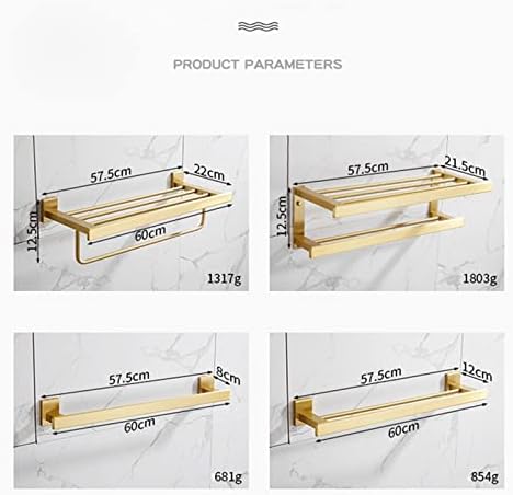 Shower Shelves Bath Hardware Sets, Bathroom Shelf, Towel Rack, Towel Hanger, Paper Holder, Toilet Brush Holder Bathing Accessories (Color : Shelf 40cm)