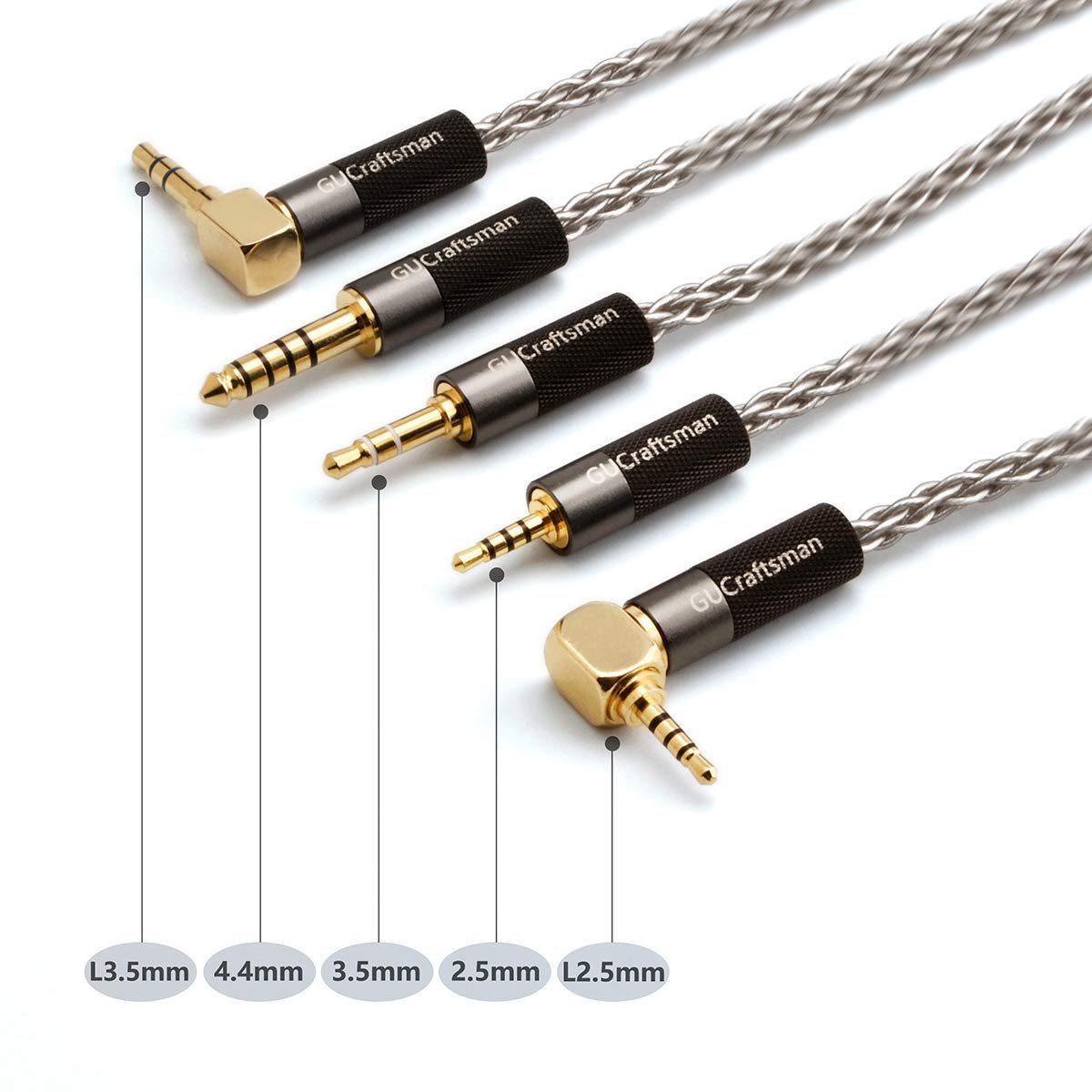 6N Single Crystal Silver Upgrade Earphone Cable 2.5mm/4.4mm Balance Earphone Upgrade Cable for JH Audio JH24 AKR03 AKR02 JH16 JH13 V3 Roxanne II Layla Roxanne (4.4mm Plug)