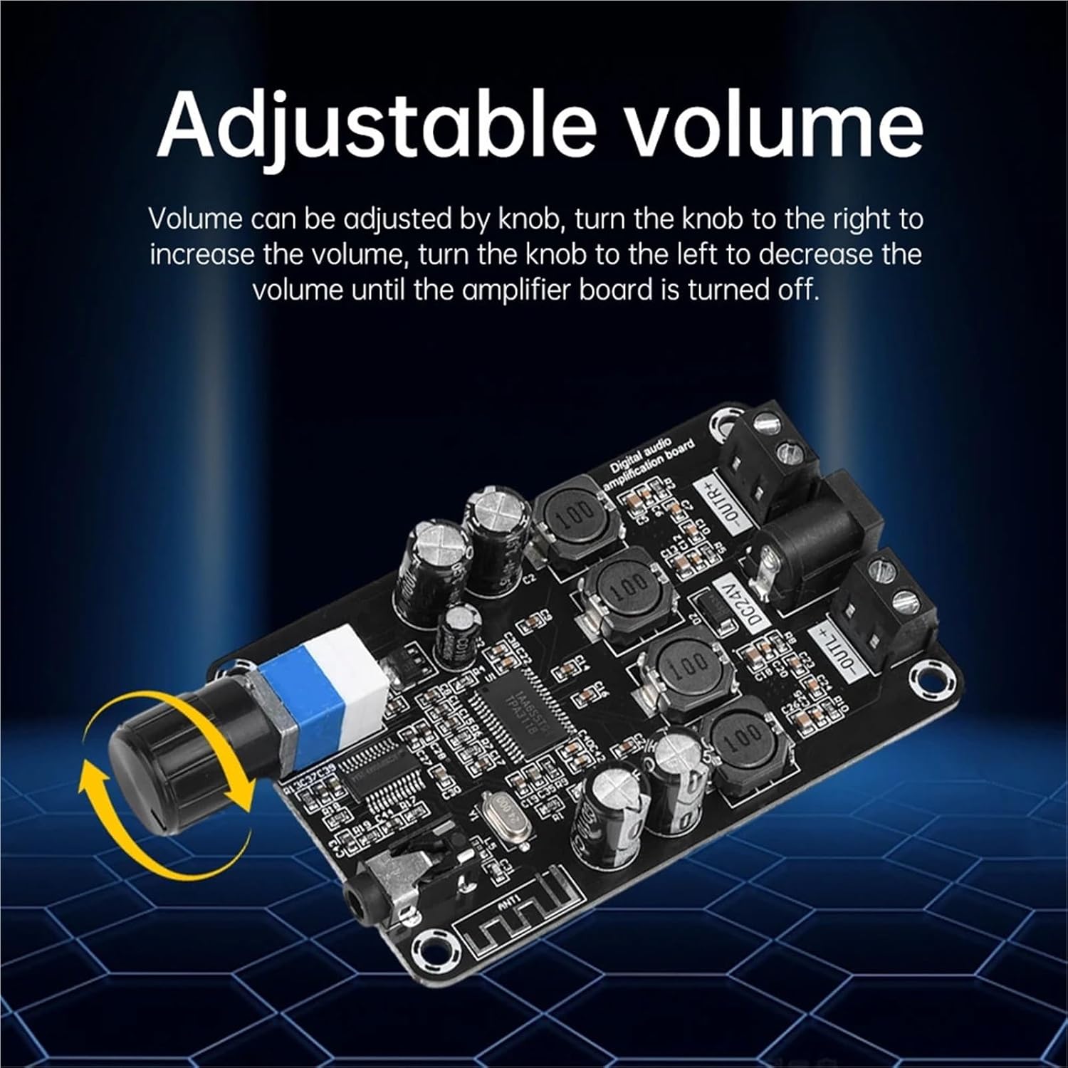 XH-A415 HD Digital Audio Amplifier Board Chip TPA3118D2 50W*2 Dual Channel Sound Amplifier Module 50WX2 AUX/Bluetooth(2PCS 50W 50W)