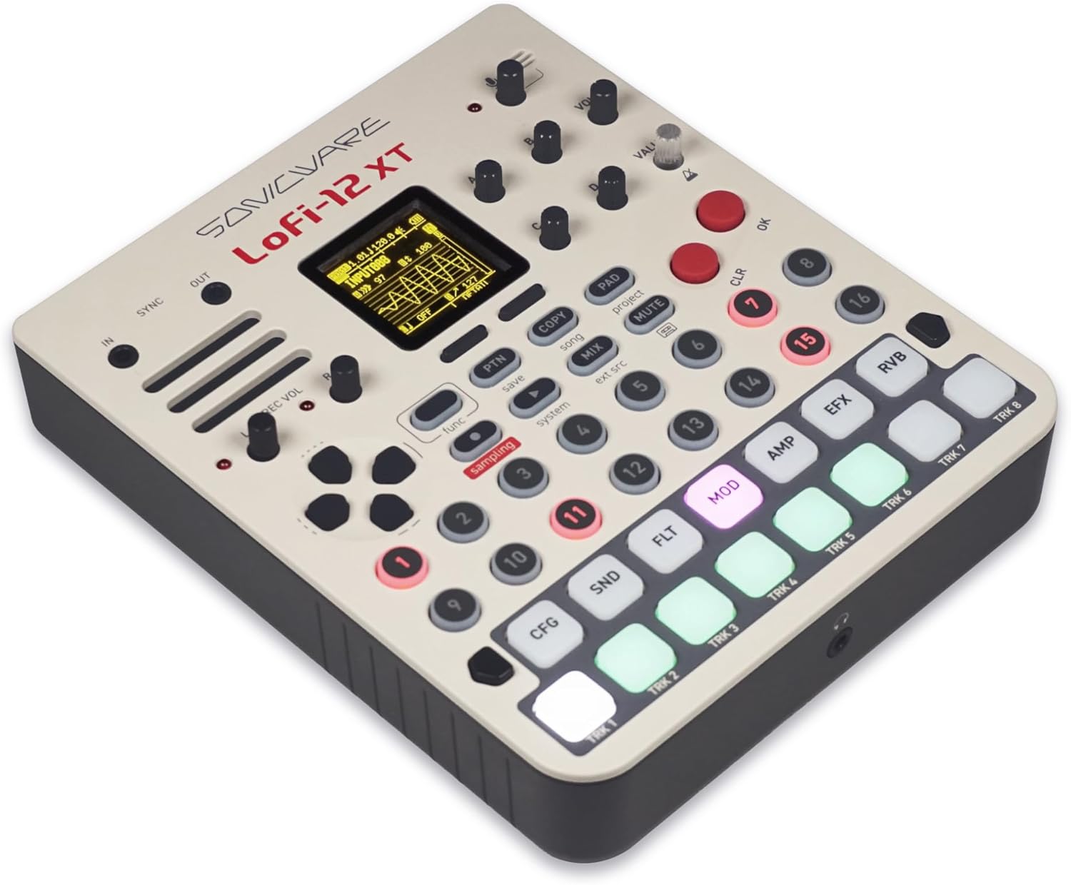 Sonicware Lofi-12 XT Limited Retro Color [Low-res Digitized Sampler] 12/24kHz Early-Digital Sound Sampling+12-bit Sampler mode, Compact/Lightwight/Battery-powered《Try Now, Intro Deal!》