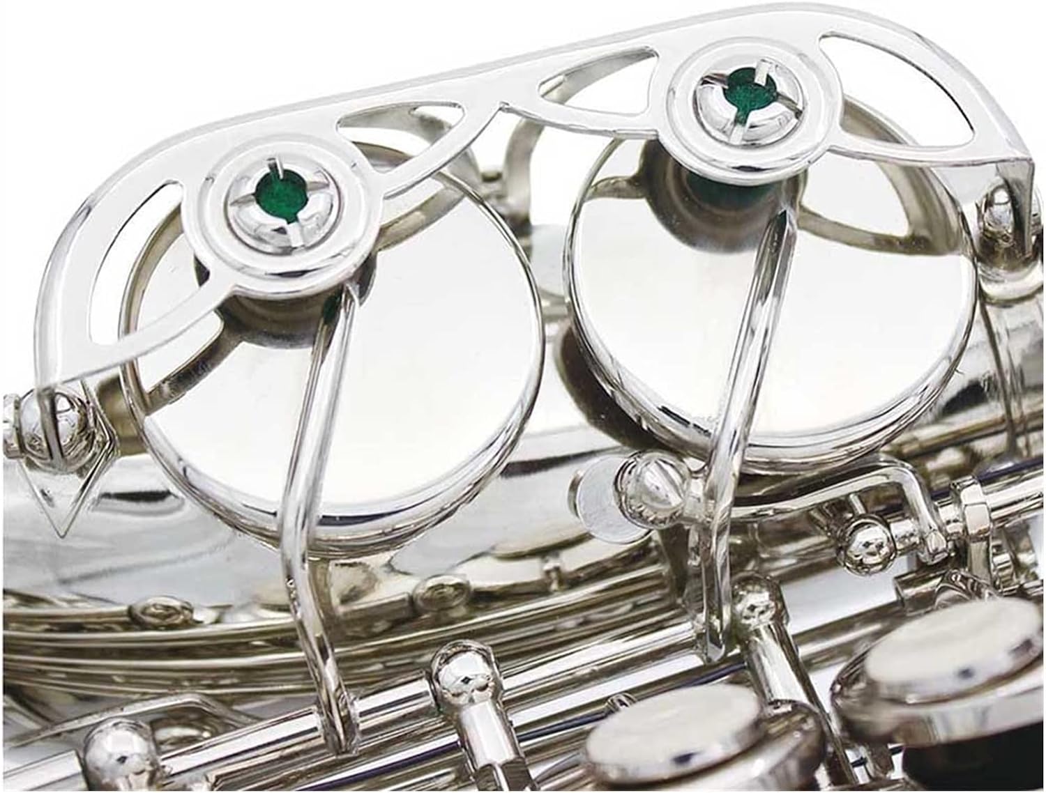 Bb Saxophone Silver Plated Brass Woodwind Instrument B Flat with Case Beginner Saxophone