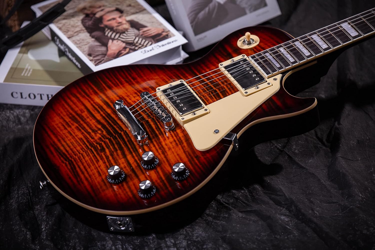 Grote Electric Guitar Solid Body LPYS-006 Maple Neck, Stainless Steel Frets, Ideal for All Levels, with Gigbag(VS)