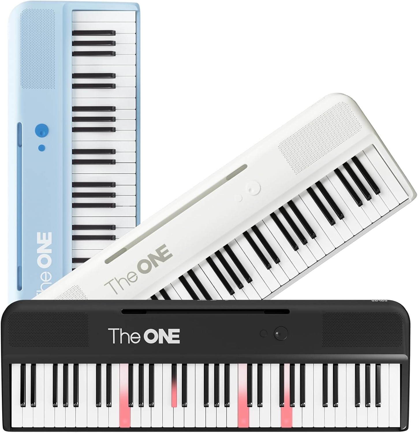 The ONE Smart Keyboard COLOR 61 Lighted Keys Piano Keyboard, Electric Piano for Beginners with 256 Tones, 64 Polyphony, Built-in LED Lights and Free Apps (Black)