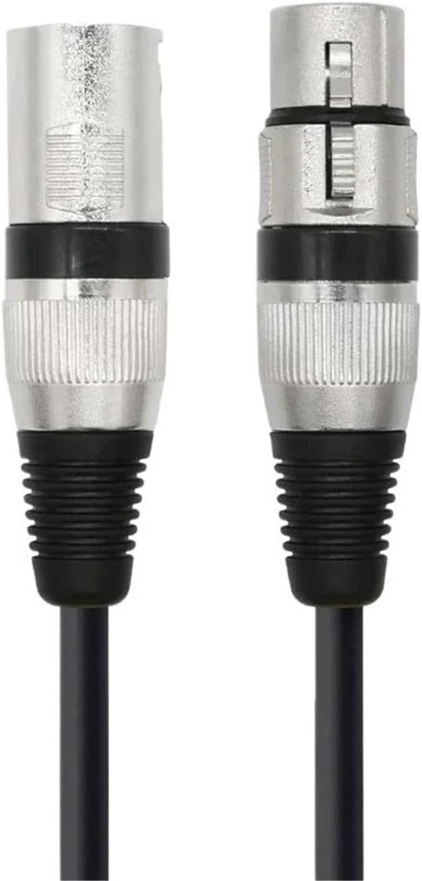 Audio Mic XLR Male to Female Colorful Speaker Patch Snake Cord 3 Pin Microphone Cable for Amplifier DMX Mixer(Black,3m)