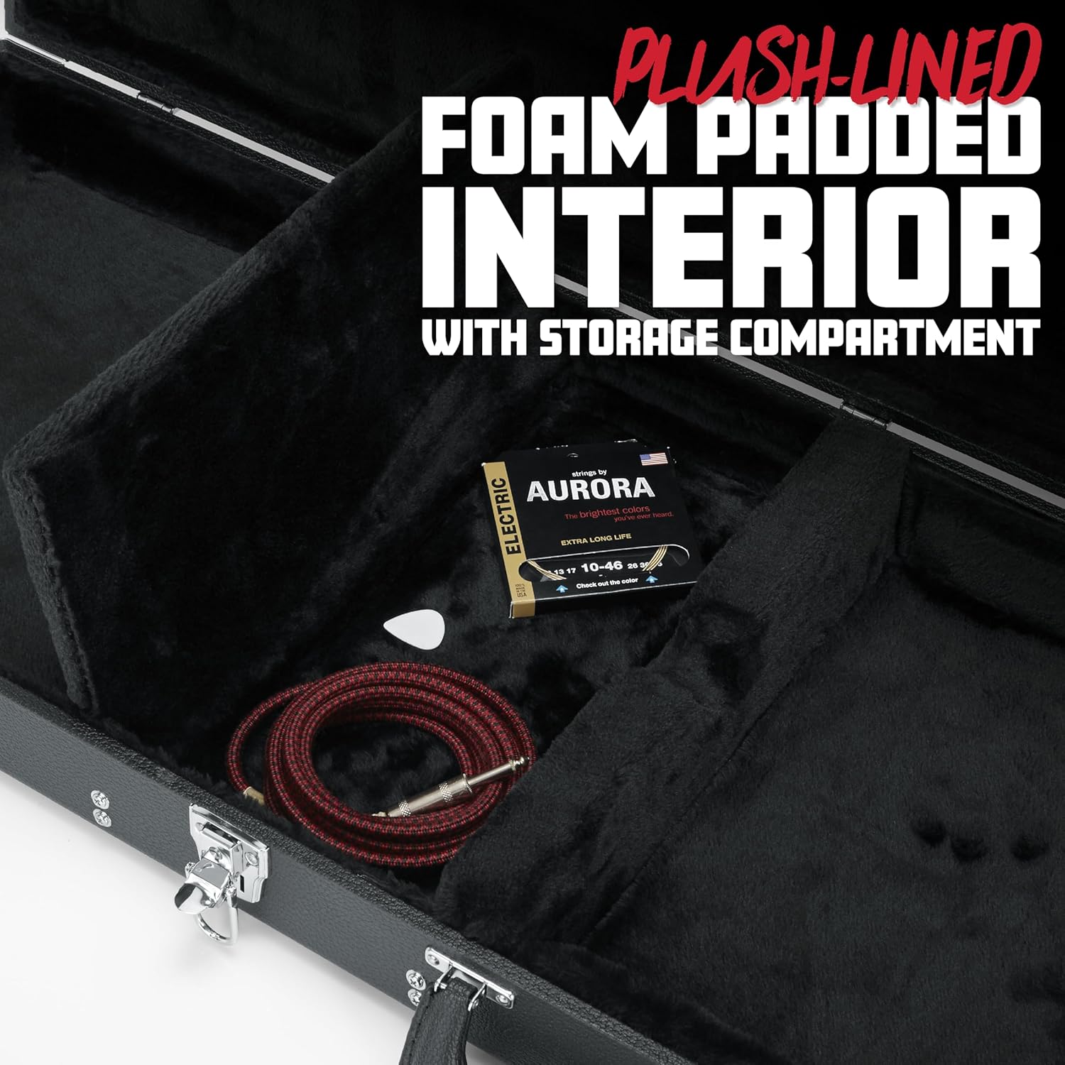 Gator Cases Deluxe Wood Case for Bass Guitar, Fits Standard Style Jazz & Percision Bass Guitars (GW-BASS)