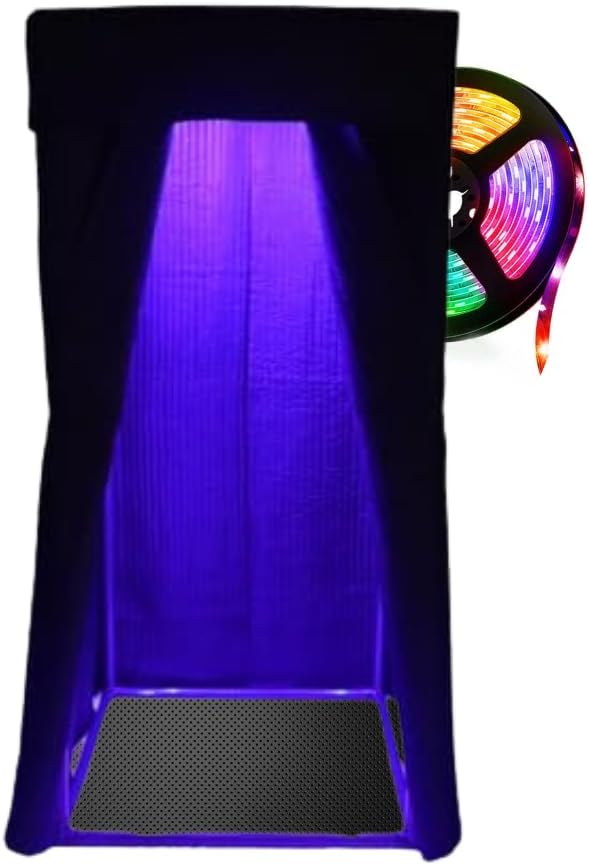 Portable Vocal Booth for Crystal-Clear Audio Recording With Multi-Color LED Lights and Travel Bag