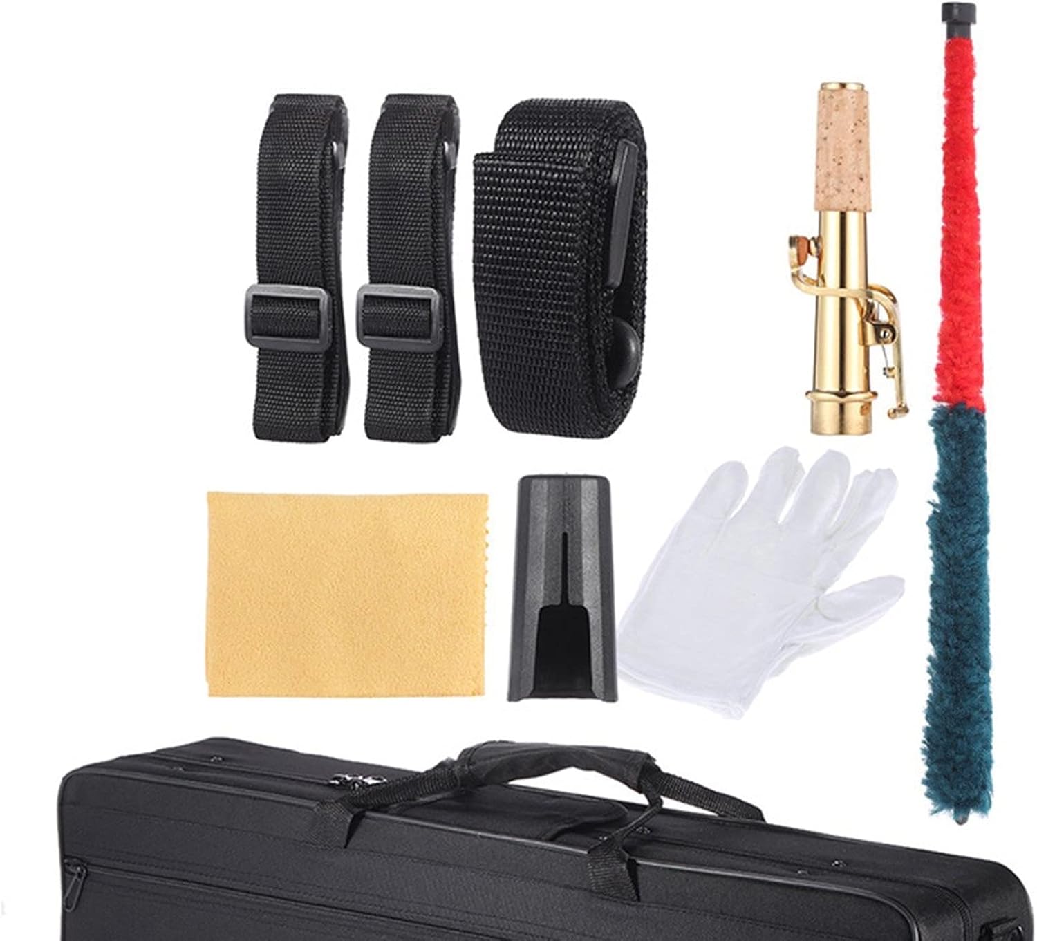 Brass Straight Soprano Saxophone Bb B Flat Instrument Natural Shell Key Carve Pattern with Case Student Saxophone (Color : Gold)