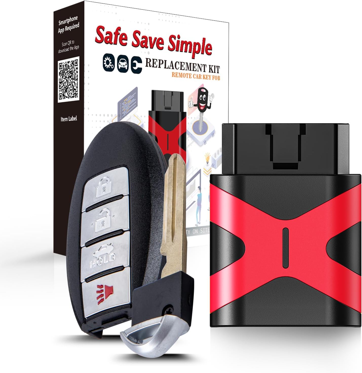 Simple Key Fob Keyless Entry Remote, Replacement for 2007-2012 Nissan Altima/ 09-14 Maxima & Murano/ 09-12 Infiniti FX35/ 08-13 G37/ 09-13 FX50/ 14-16 Q60 QX70/ 11-12 G25/ 07-08 G35 (add a Key)