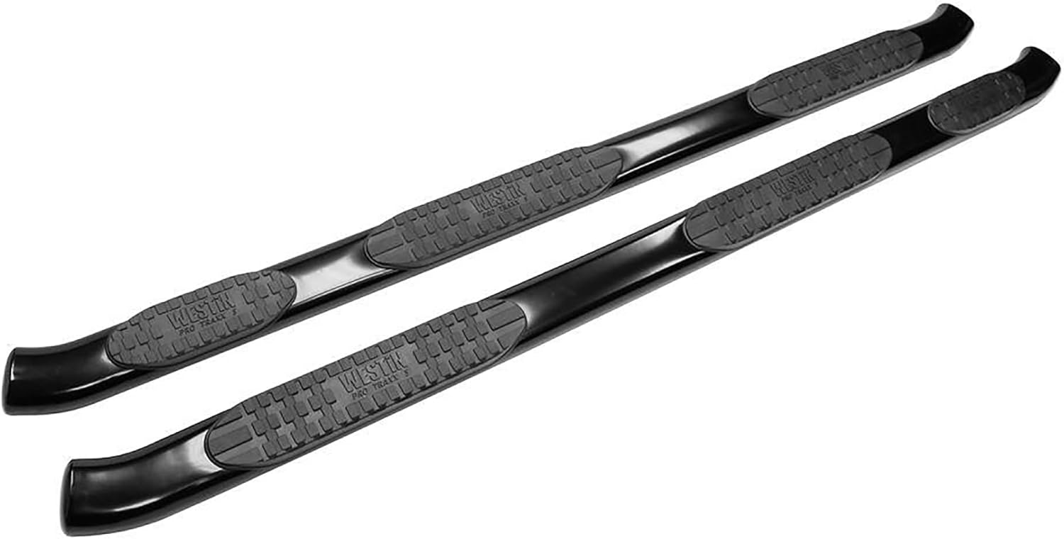 Westin 21-534605 Black Pro Traxx 5 Oval W2W Nerf Step Bars fits 2007-2013 Silverado Sierra 1500 Ext. Cab 2007-2019 Silverado Sierra 2500 3500 Ext./Dbl. Cab (8ft. Bed)(Excl. Dually, 2007 Classic)1 Pair