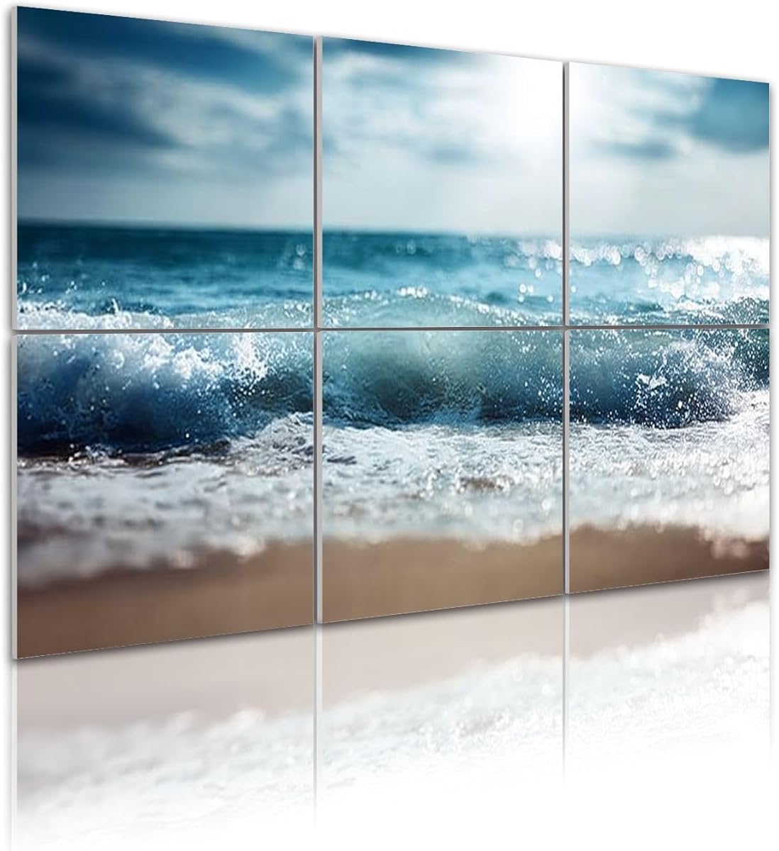 6 Pack Art Acoustic Panels beach sunset time tilt shift effect Sound Absorbing Panel 48
