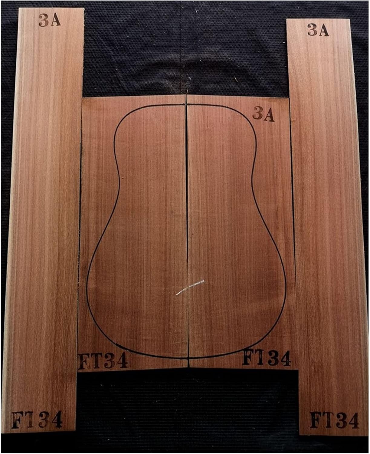 Black Walnut Ebony Guitar Full Veneer Back Side Guitar Production Material DIY Guitar Kit (Color : 5)