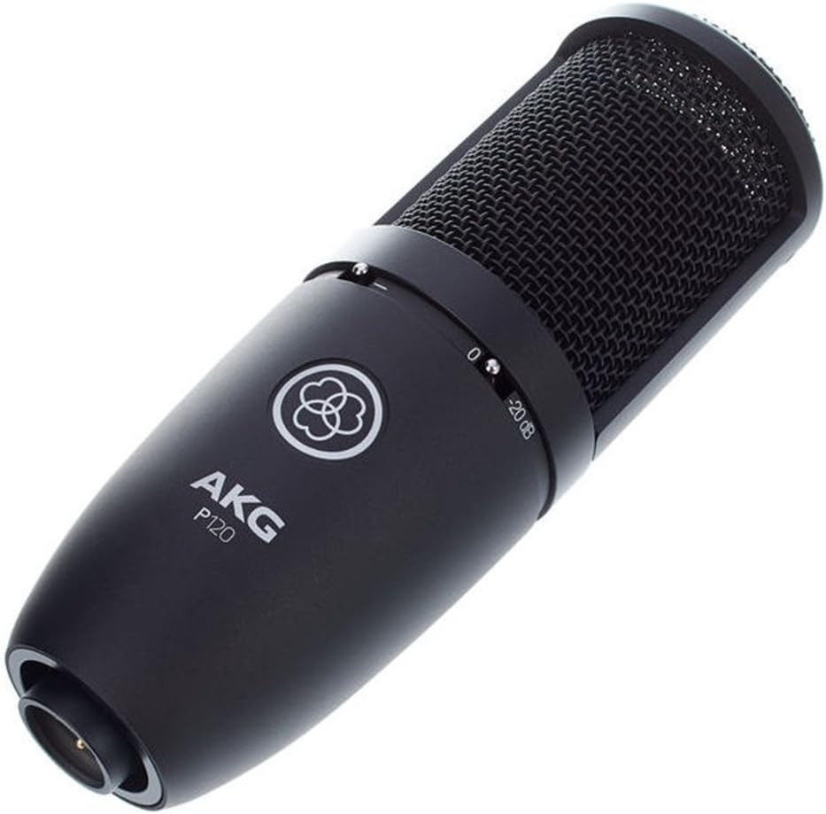 AKG Pro Audio P120 Professional 2/3-inch Diaphragm, True Condenser Studio Microphone, All Metal Design, Silver.