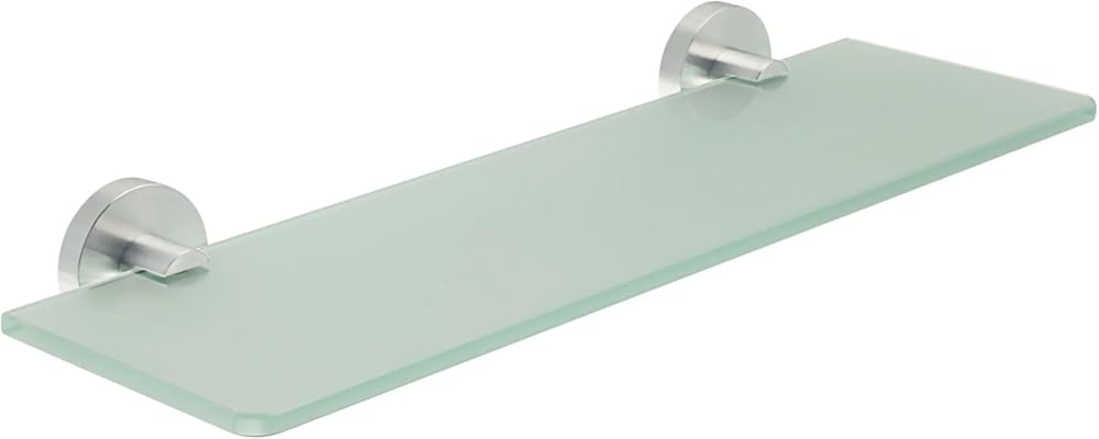 Shower Caddy Glass Bathroom Shelves Organizer, Wall Mount Shower Shelf Bath Storage 6MM Tempered Shampoo Rack Bracket Bathroom Organizer (Color : Silver-40cm)