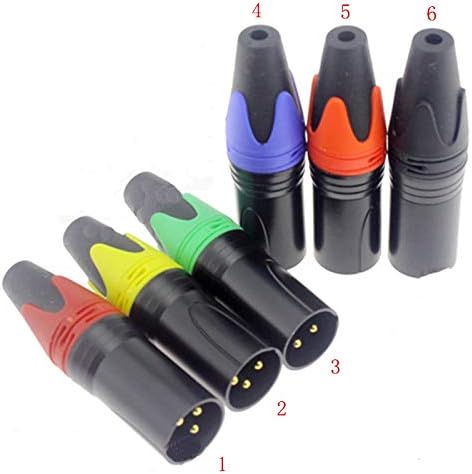 Davitu Electrical Equipments Supplies - 100pcs Copper Core Gold Plating XLR Male Microphone Connector 3 Pin 3 Needle XLR Interpolated Screw Thread Multicolor Plug - (Color: 3 green male)