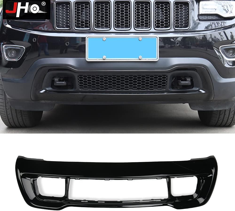 JHO Black ABS Front Bumper Lower Grille Panel Moudling Trim Cover Replace Part for 2014-2021 Jeep Grand Cherokee Limited Car Accessories (for 2014-2016 grand cherokee)