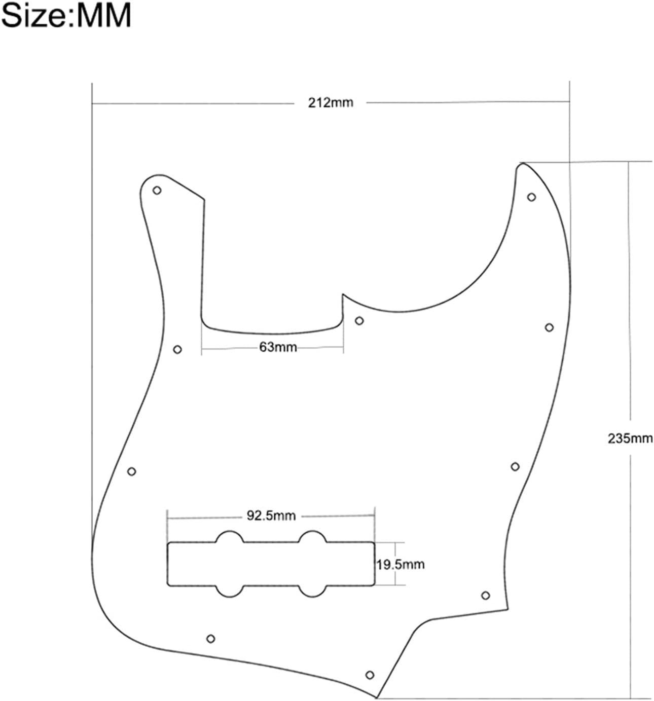 Electric Guitar Pickguard 6Pcs Black Electric Guitar Bass Pickguard 3 Ply Protector Anti-Scratch Plate for Bass Guitar