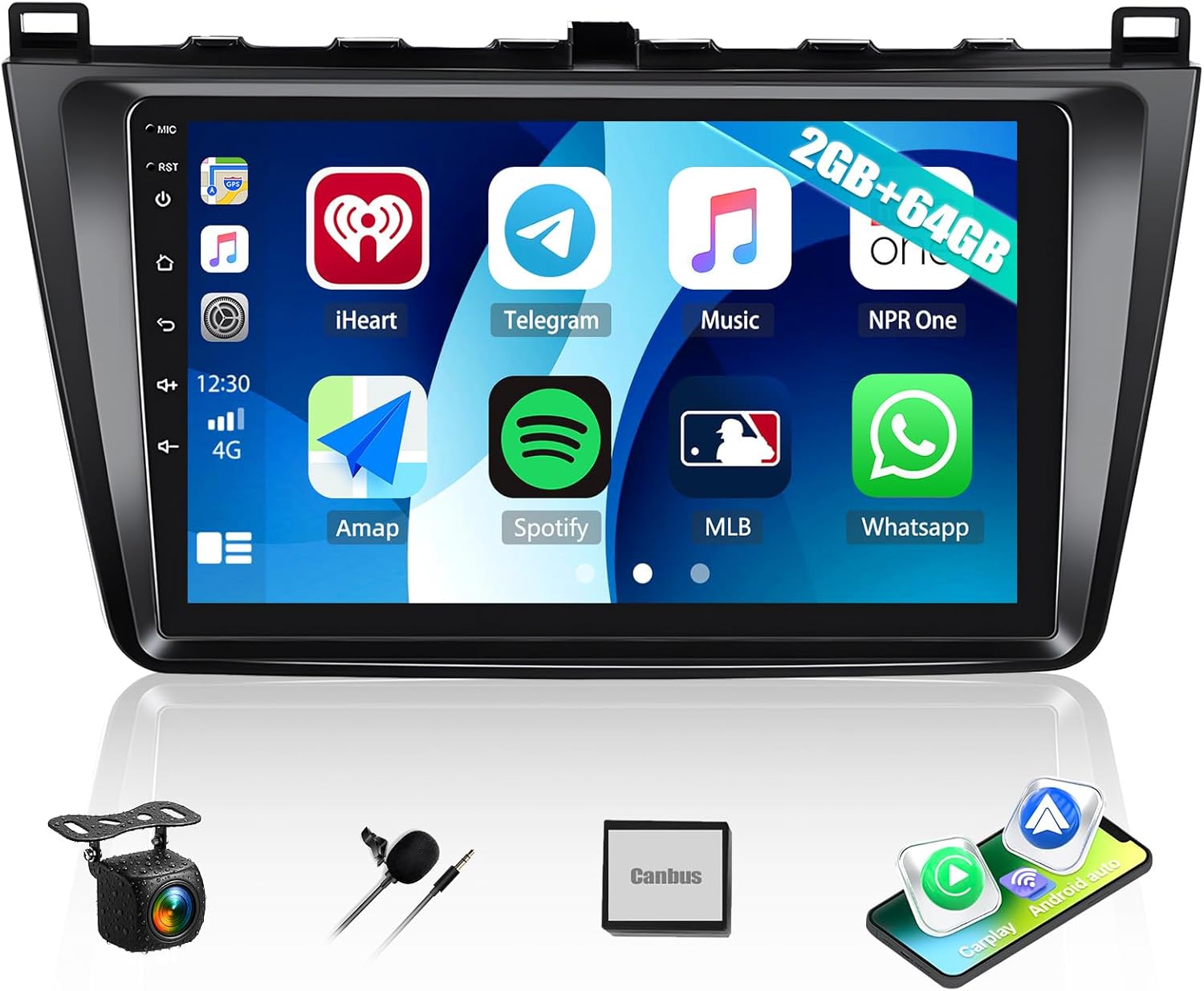 2G+64G for 2008-2012 Mazda 6 Radio Android 13 Car Stereo with Wireless Apple Carplay Android Auto 9