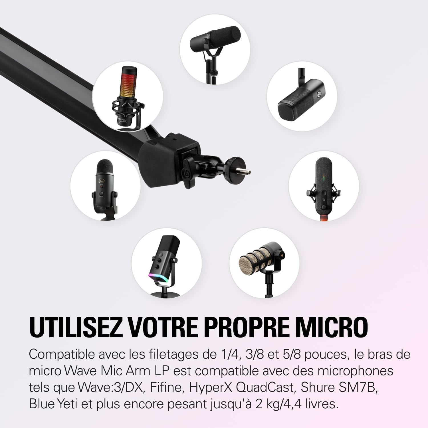 Elgato Wave Mic Arm - Premium Broadcasting Boom Arm with Cable Management Channels, Desk Clamp, 1/4