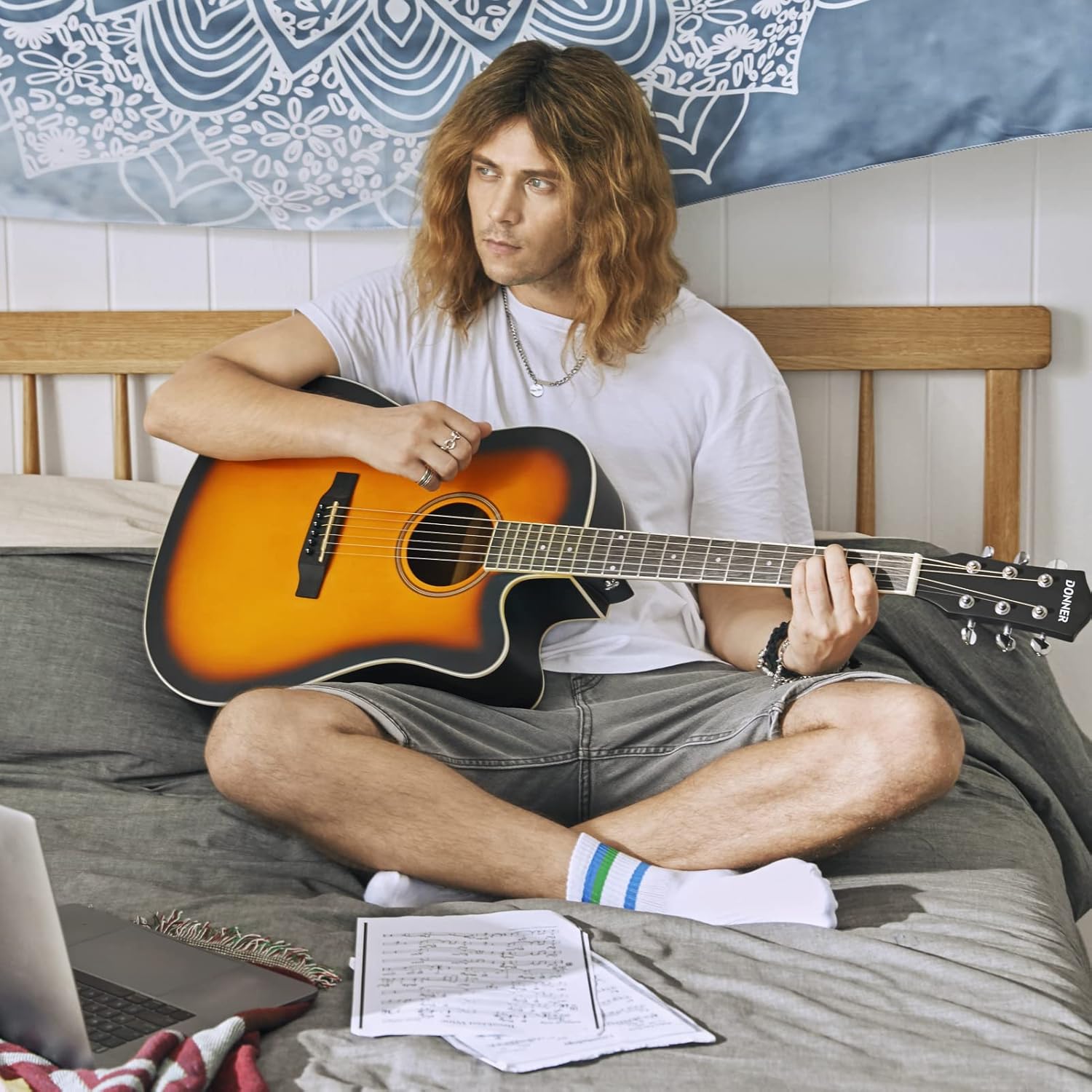 Donner Acoustic Guitar-Wood Guitar Stand