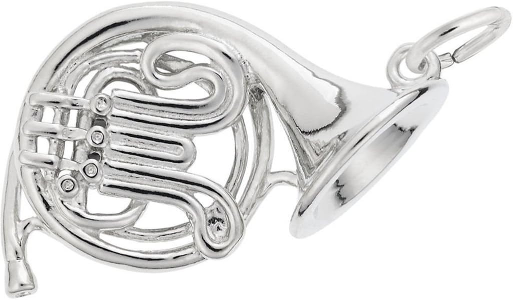 Rembrandt French Horn Charm - Metal - Sterling Silver