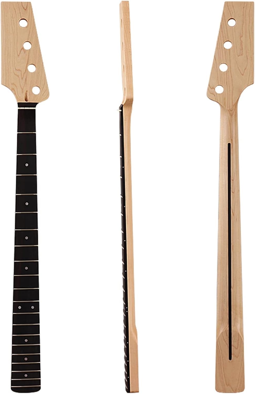 ZUZU Left Hand 4 Strings Electric Bass Guitar Neck 20 Frets Canada Maple Wood Neck Unfinished Guitar Neck