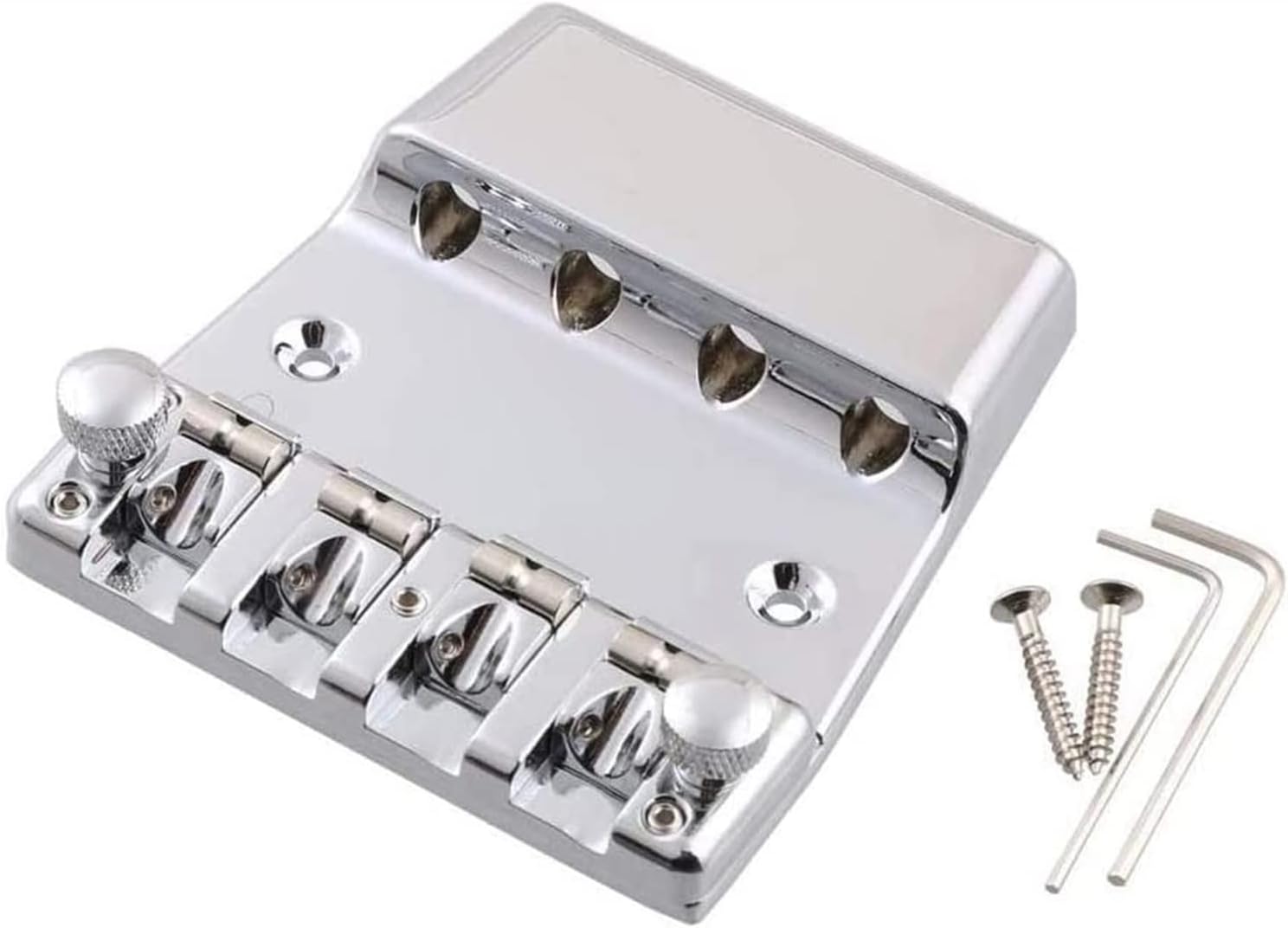 Fixed Bass Guitar Bridge 4 String with Tool Set Hardtail Saddle Bridge Guitar Parts Electric Guitar Bridge