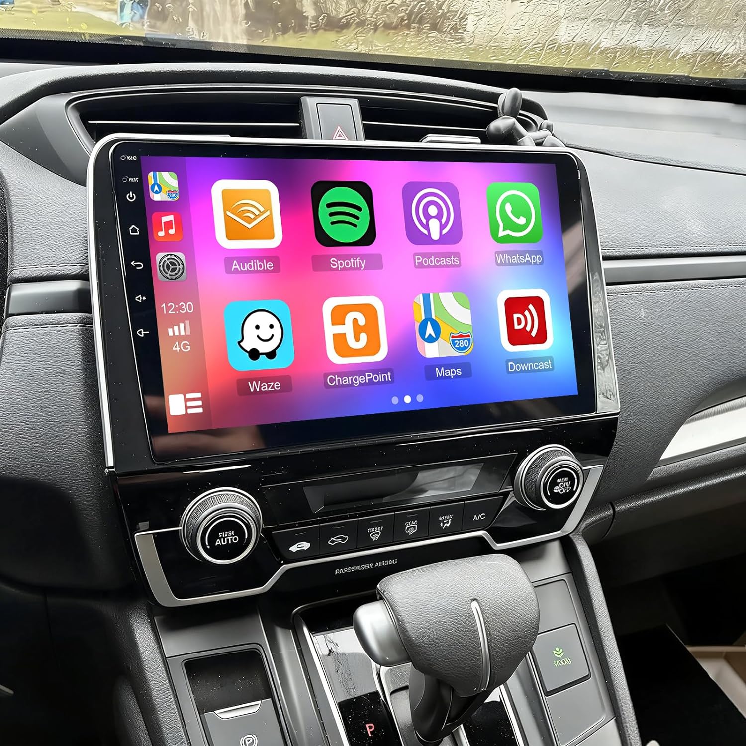 Car Stereo Radio Compatible for CRV 2017-2021 with Carplay Android Auto GPS Navigation 9in Touchscreen Car Radio Player with Bluetooth Wifi FM/RDS SWC Mirror Link Split Screen + Backup Camera