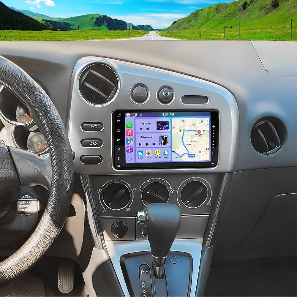 2G+64G Car Stereo for Toyota Matrix 2003-2008 with Wireless CarPlay and Android Auto, 7 Inch Touch Screen Android 14 Double Din Car Radio Head Unit with GPS Bluetooth WiFi FM RDS SWC BT Backup Camera