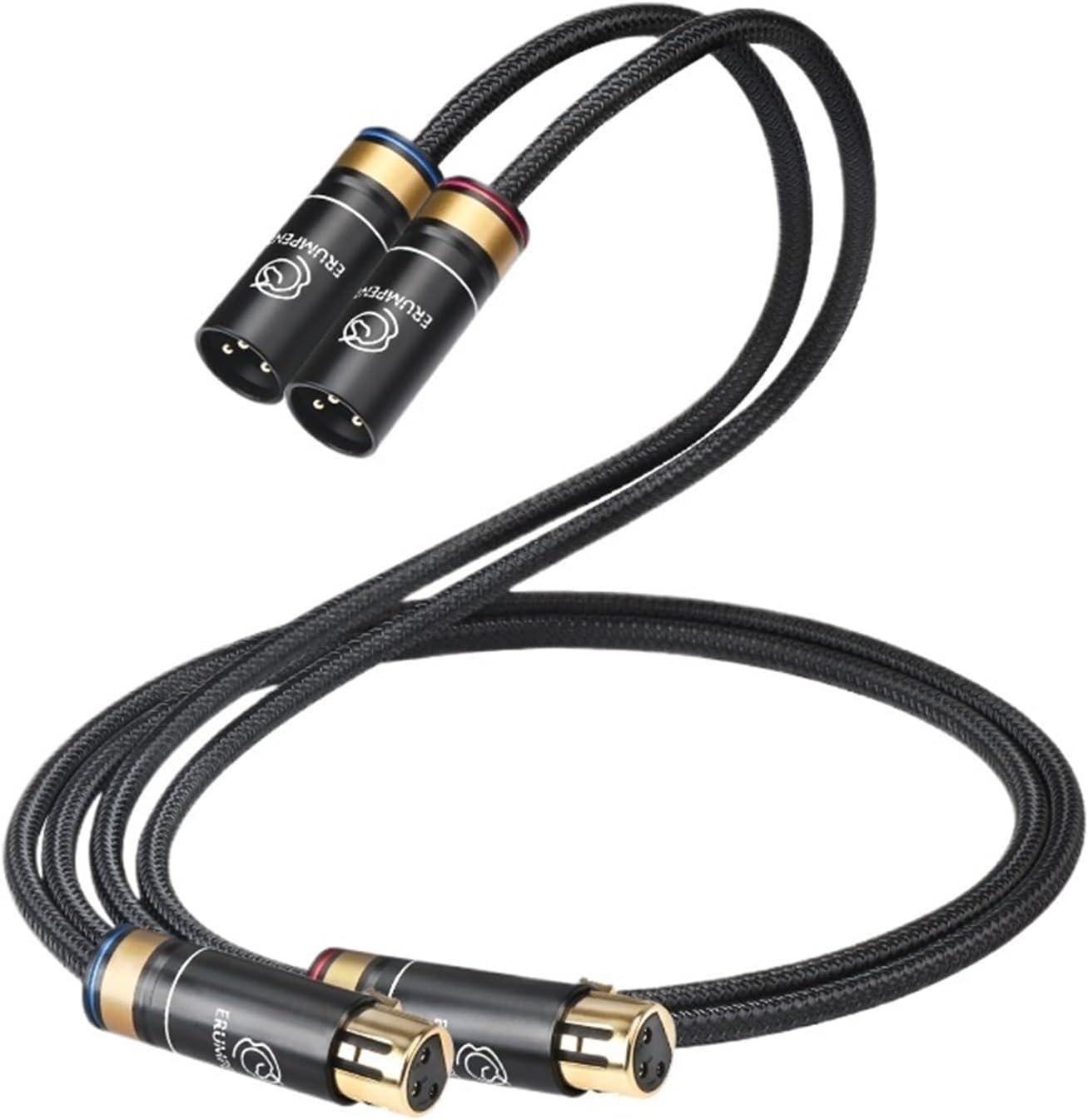 Hi-end 6N OCC XLR Audio Cable 2XLR Male to 2XLR Female Balanced Cable for Mixe Amplifie Microphone Cable(One Pair XLR Cable,5m)