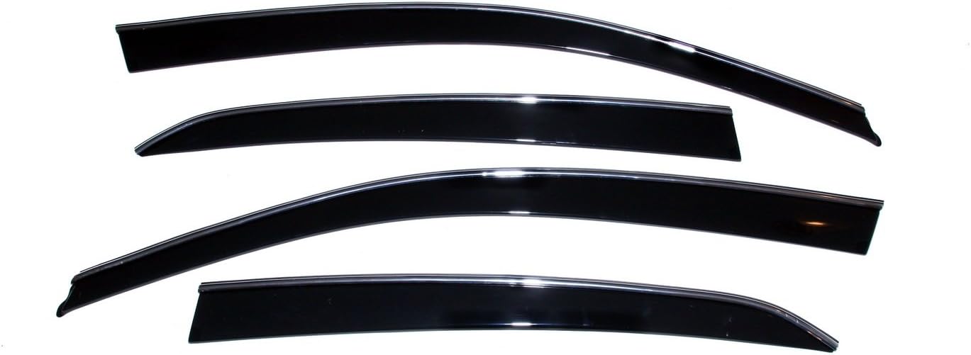 Auto Ventshade [AVS] Low Profile Rain Guards for 2006 - 2010 Volkswagen Jetta Sedan | Window Vent Visors, 4 pcs. - Smoke w/Chrome Trim | 794005