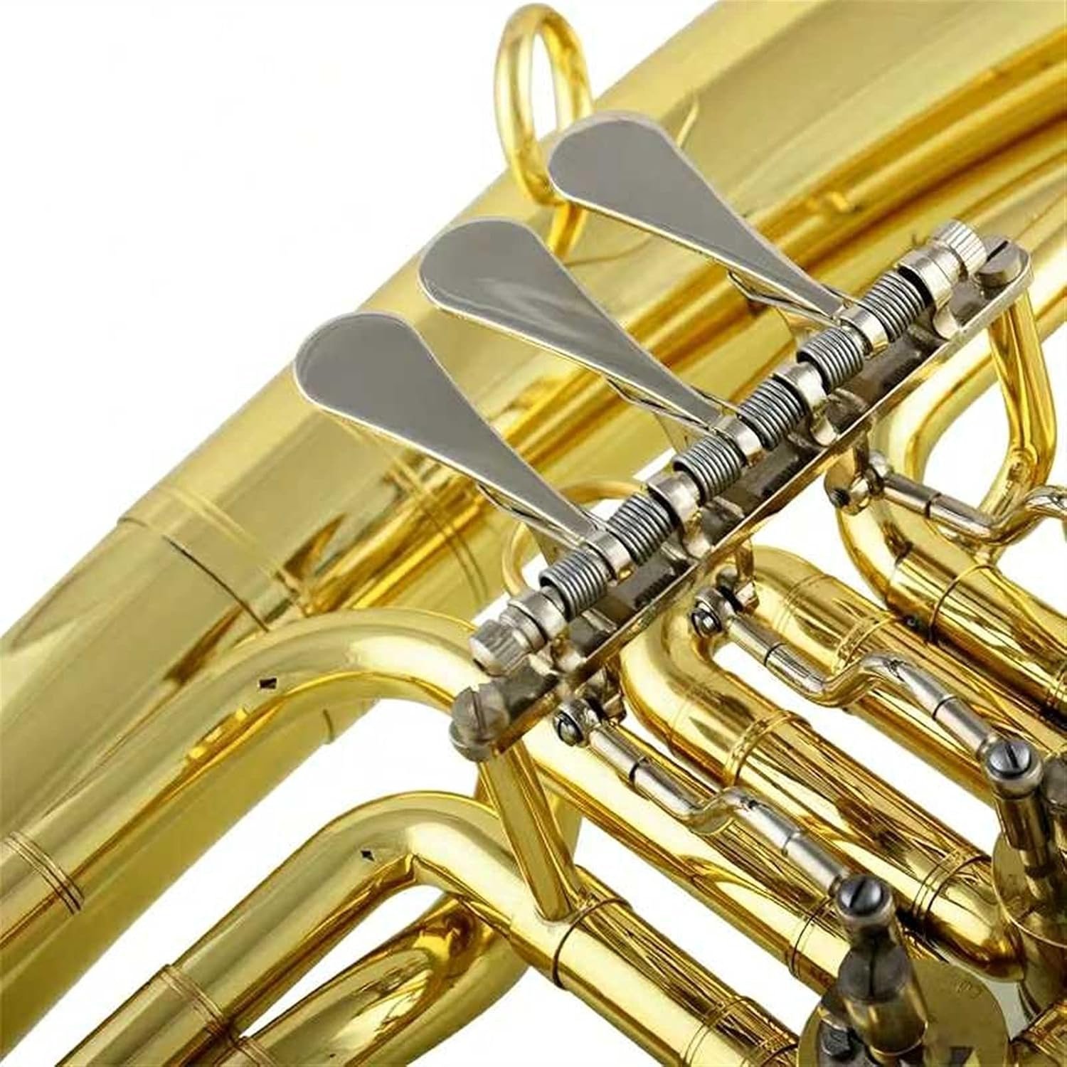 Three Flat Key Tenor Holding Horn, Large Western Musical Instrument Student Euphonium