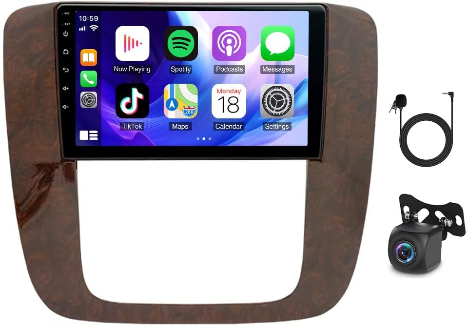 9 Inch Android 15 Car Stereo for Chevy Suburban 2006-2014 with Wireless CarPlay & Android Auto, DAB+ Digital Radio, GPS Navigation, Split Screen and Mirror Link | 2GB+64GB