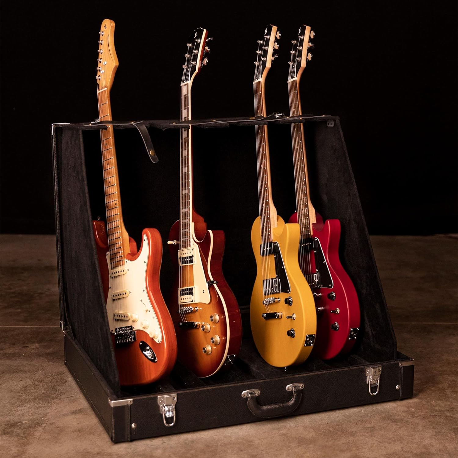 Stagg Universal Multi Guitar Stand, Portable, Transportable Briefcase Style, Suitable for 6 Electric Guitars or 3 Acoustics