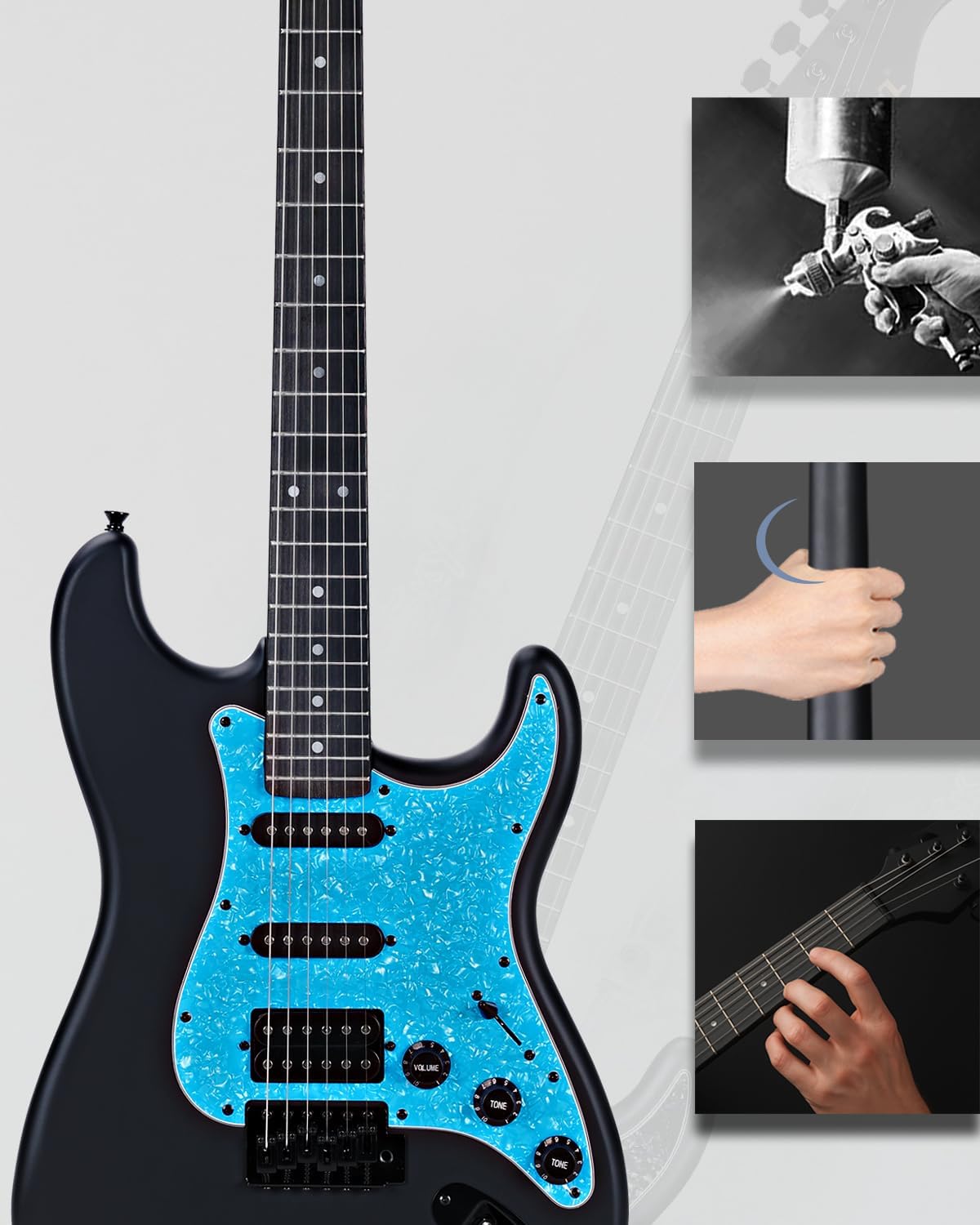 Winzz Adult Electric Guitar 4/4 Full Size, HSS Pickup, Guitar Electric ST for Beginners Starter Pack with 12 Accessories, Ideal Kids Electric Guitar Kit 12+ Years (39