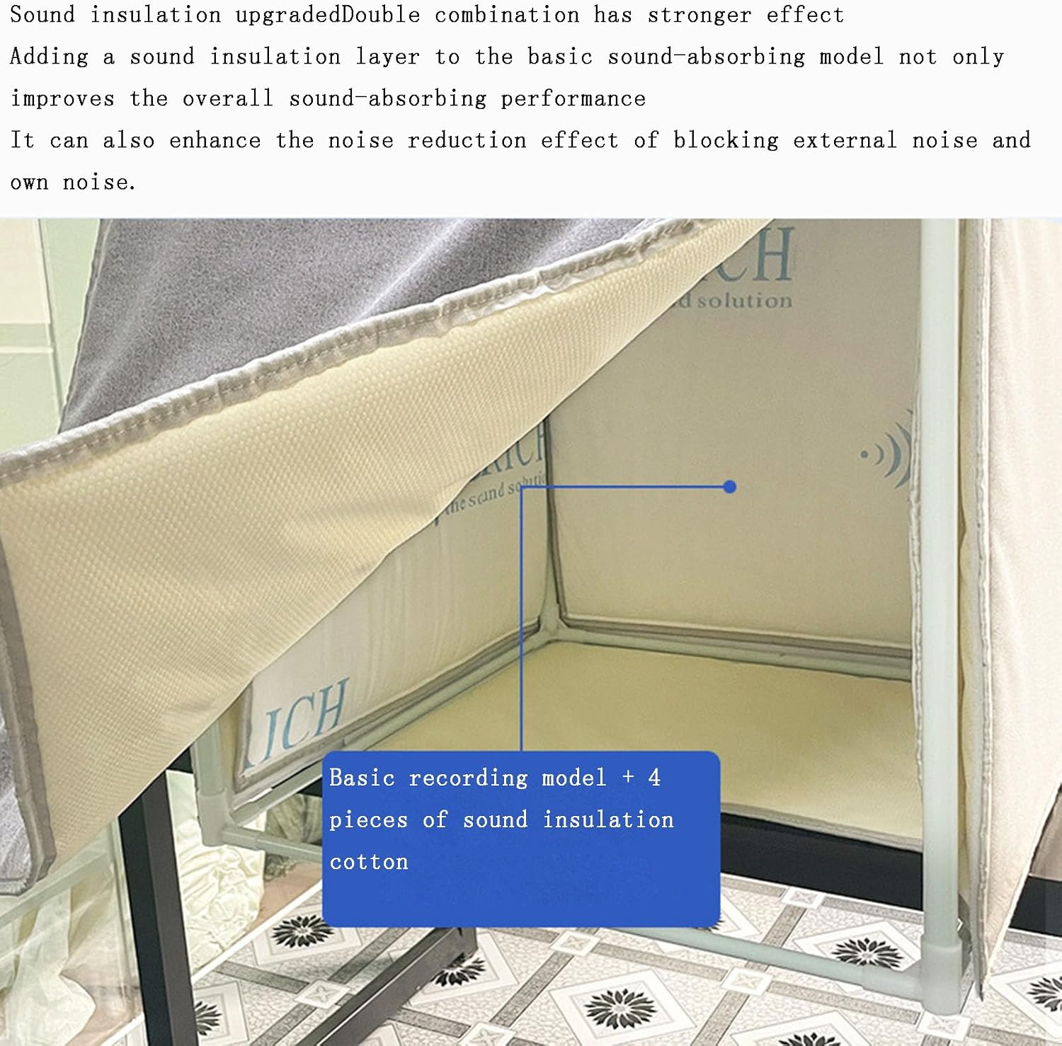 Soundproof Booth, Sound Isolation Room, Desktop Soundproof Cover, Prevents Echo, Foldable Removable, for Microphone Recording