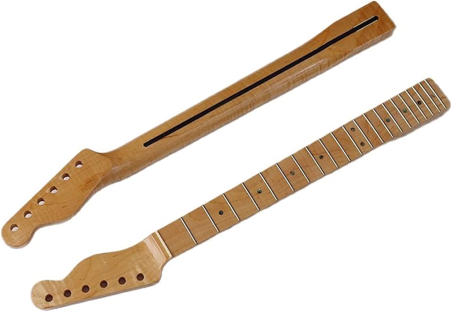 Electric Guitar Neck & Arm & Bow 6 Strings 1 Piece Wood Combine Glossy Natural Color 21F Guitar ​Neck Replacement