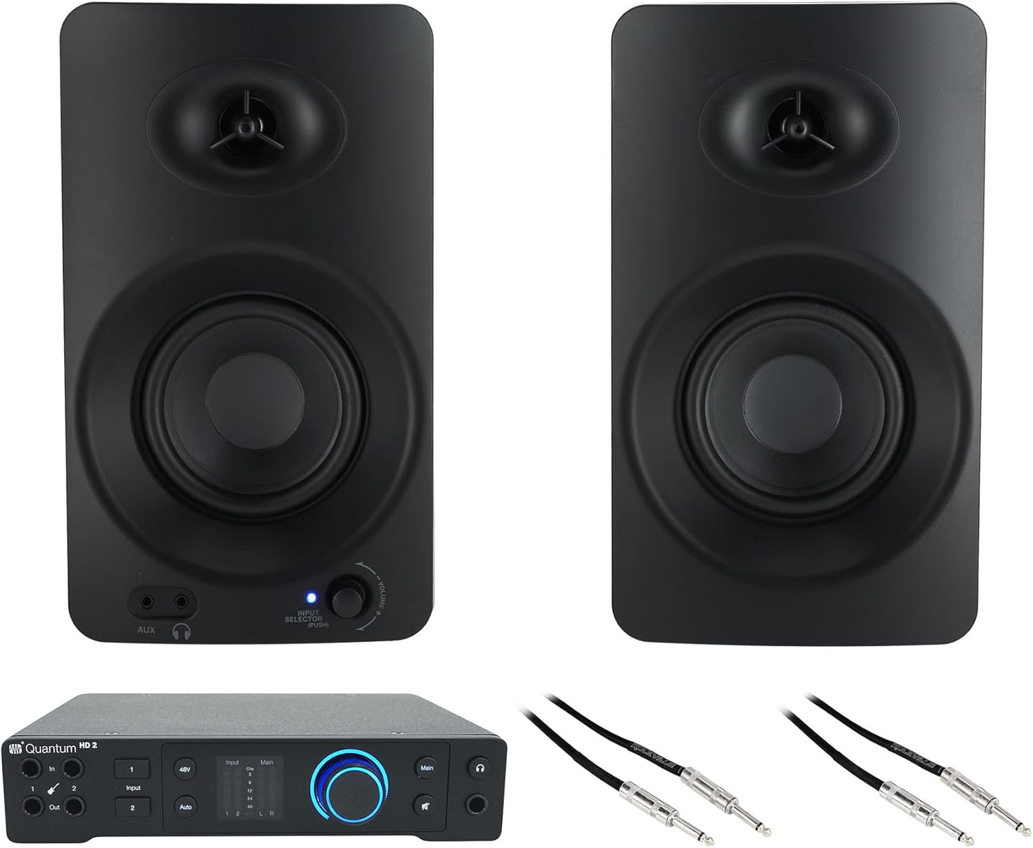 Audiosavings Bundle: Presonus Quantum HD2 Audio Recording Interface Bundle with (2) Rockville ASM4 4