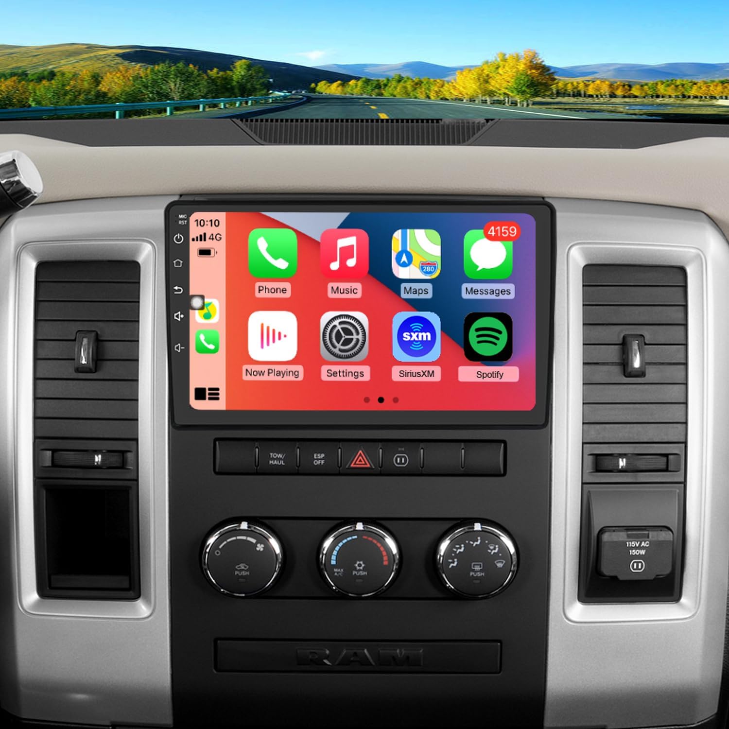 for Dodge RAM 1500 2500 3500 Radio Upgrade 2009 2010 2011 2012,Android Stereo Replacement,QLED Touch Screen,8core CPU,Wireless carplay Android Auto,Free Camera